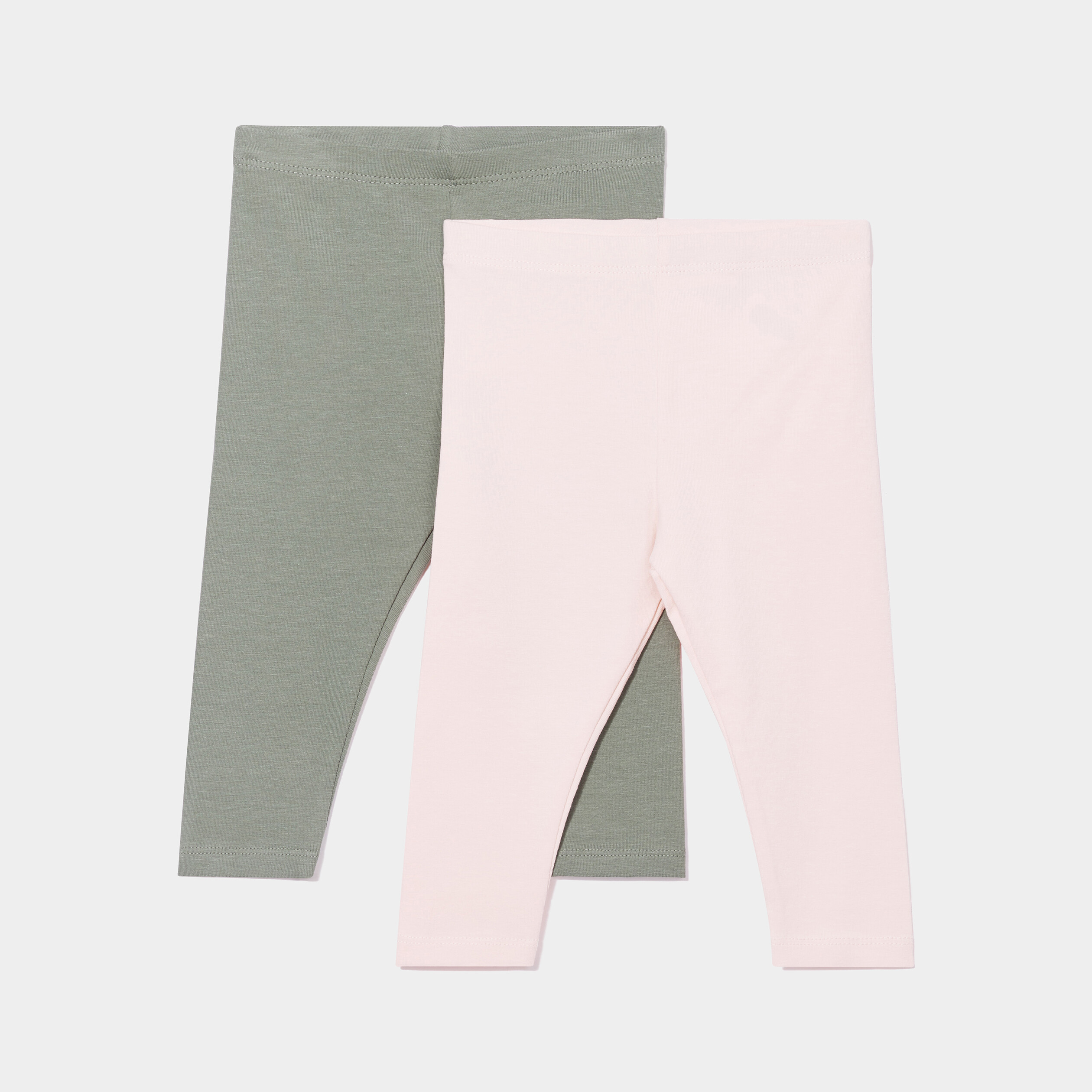 Lot 2 leggings vert kaki bébé fille | La Halle