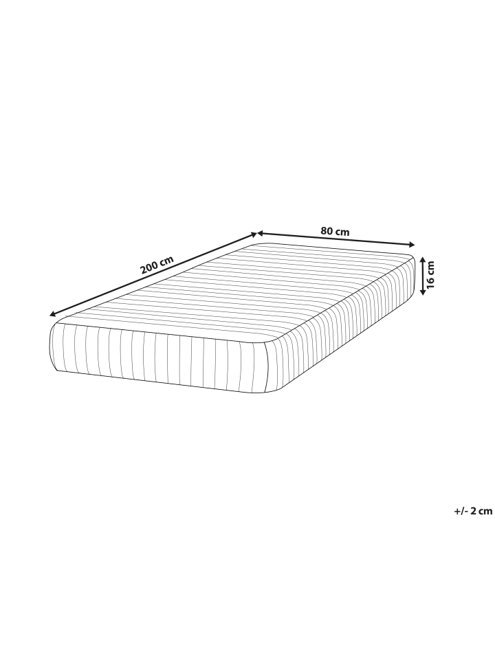 Beliani Matratze MISTY in Weiß - (W) 80 x (H) 16 x (L) 200 cm günstig kaufen onesize