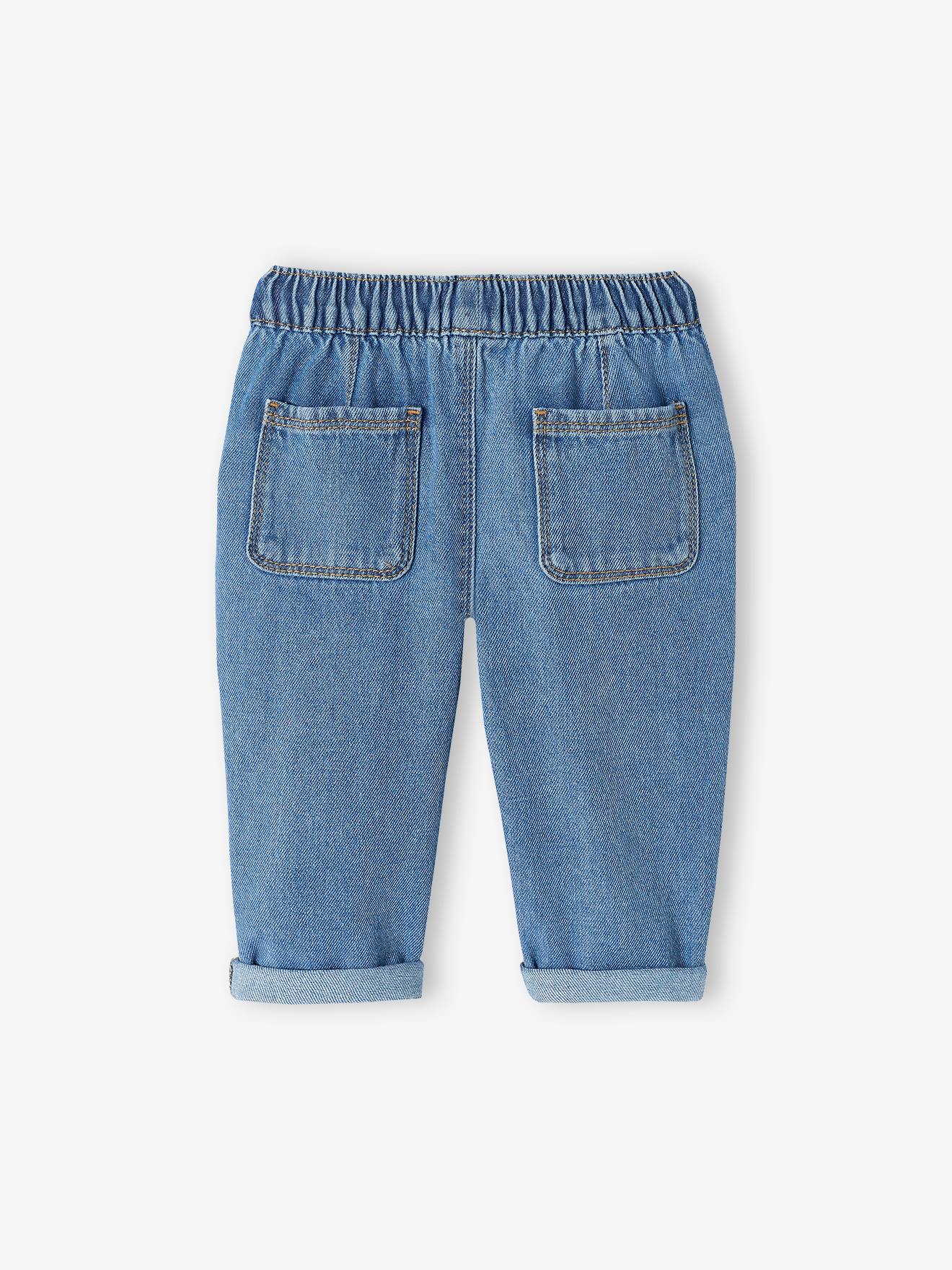 Jean bébé taille élastiquée stone