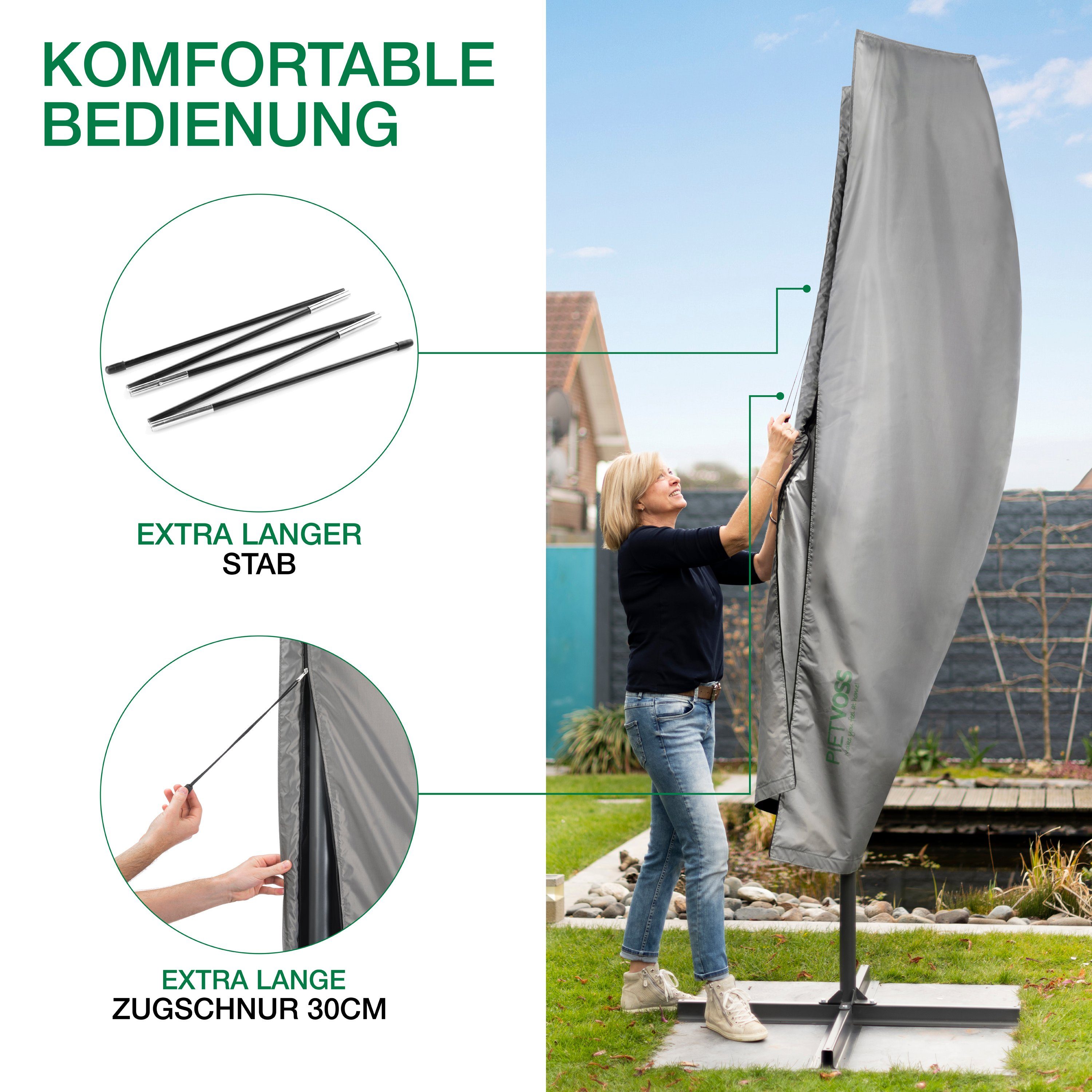 PIETVOSS Sonnenschirm-Schutzhülle Schutzhülle für Ampelschirm