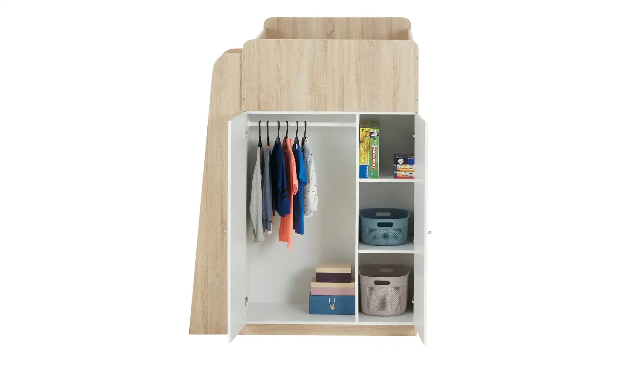 Hochbett mit Kleiderschrank und Schreibtisch