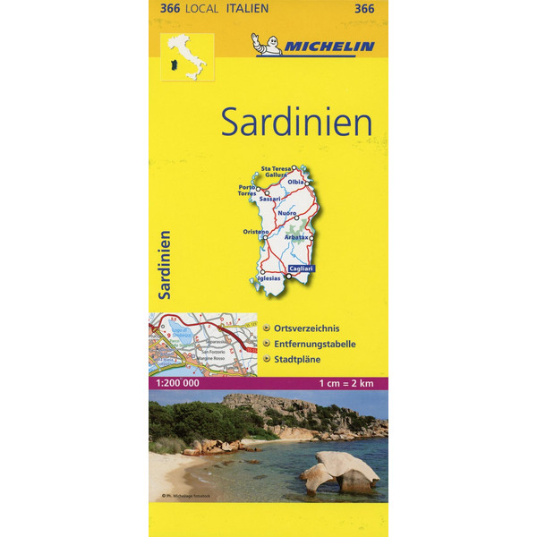Michelin Lokalkarte Sardinien 1 : 200 000 - Straßenkarte
