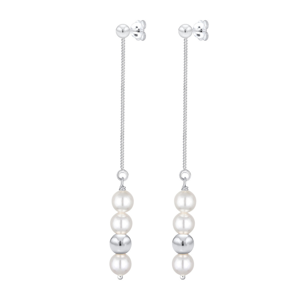 Elli Elli Boucles d'Oreilles Pendante perles synthétiques Géo Boucles d'oreilles Femme Boucles d'oreilles