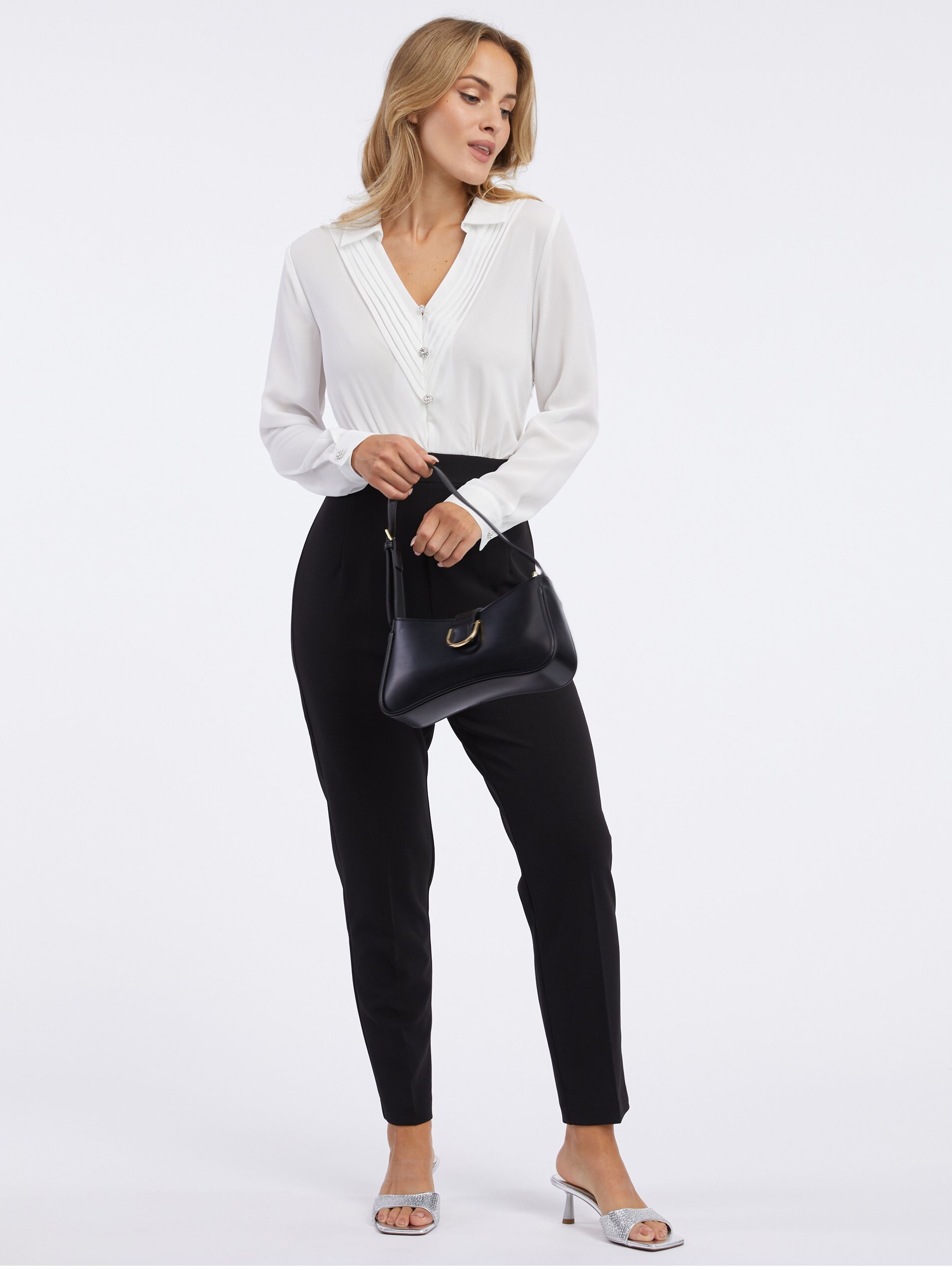 Schwarz-weißer Damen-Jumpsuit ORSAY