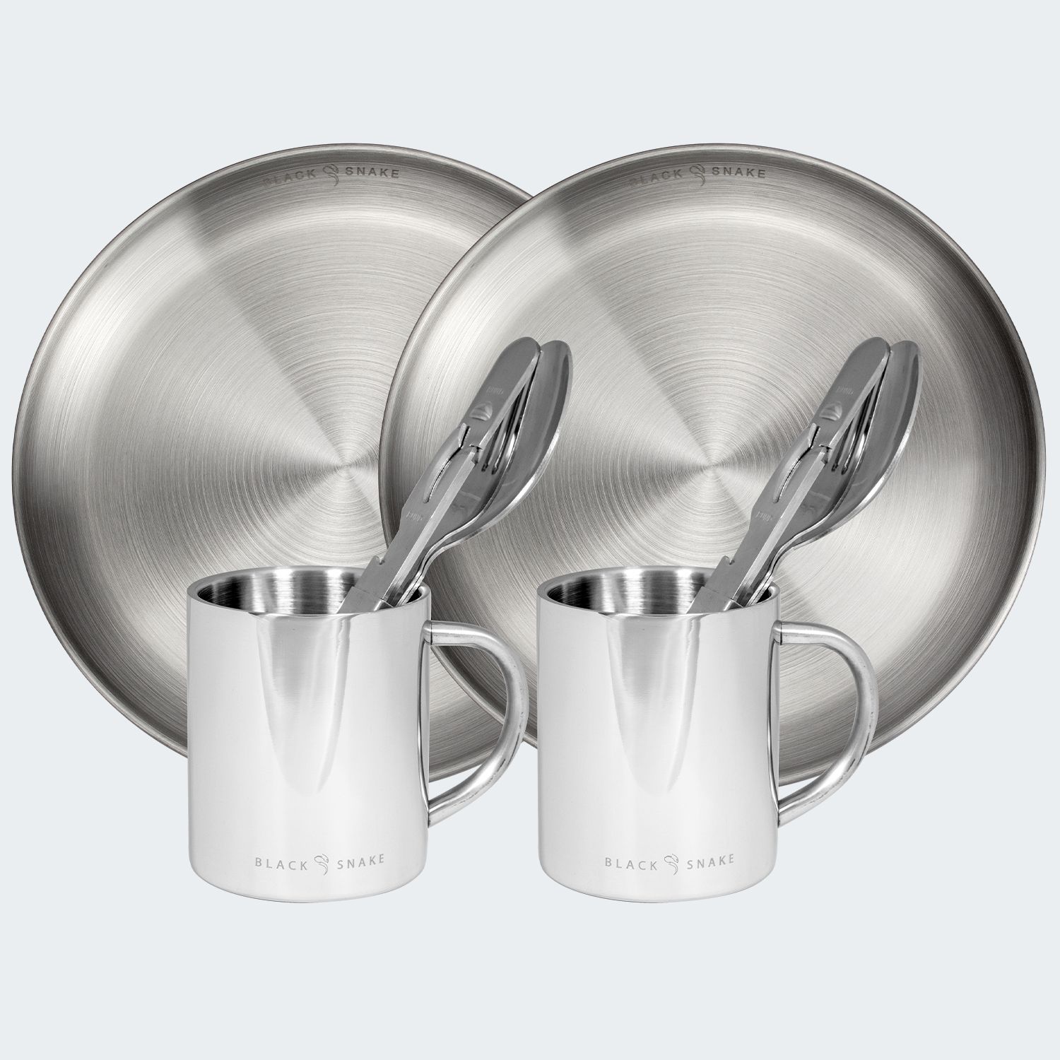 Black Snake 12-teilig Edelstahl Campinggeschirr Set