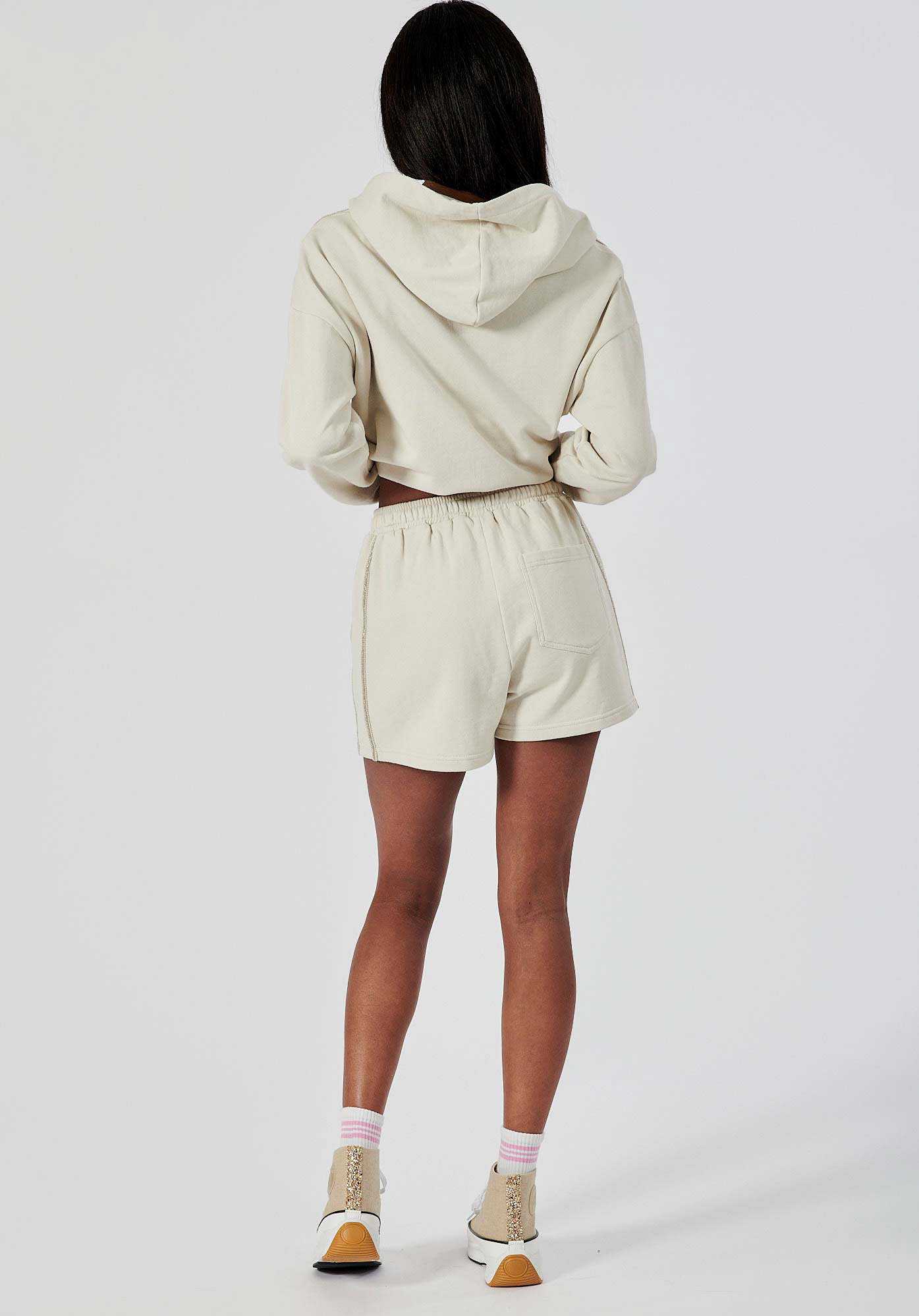 FAYO   Short jogging beige femme 100% coton