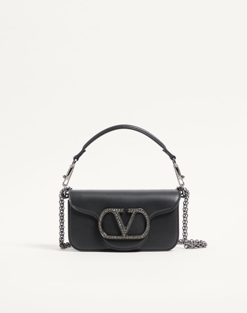 Bolsa de ombro pequena Valentino Garavani Locò com logotipo de joia