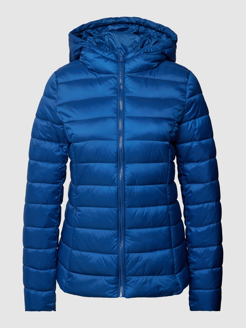 Steppjacke mit Kapuze in blau