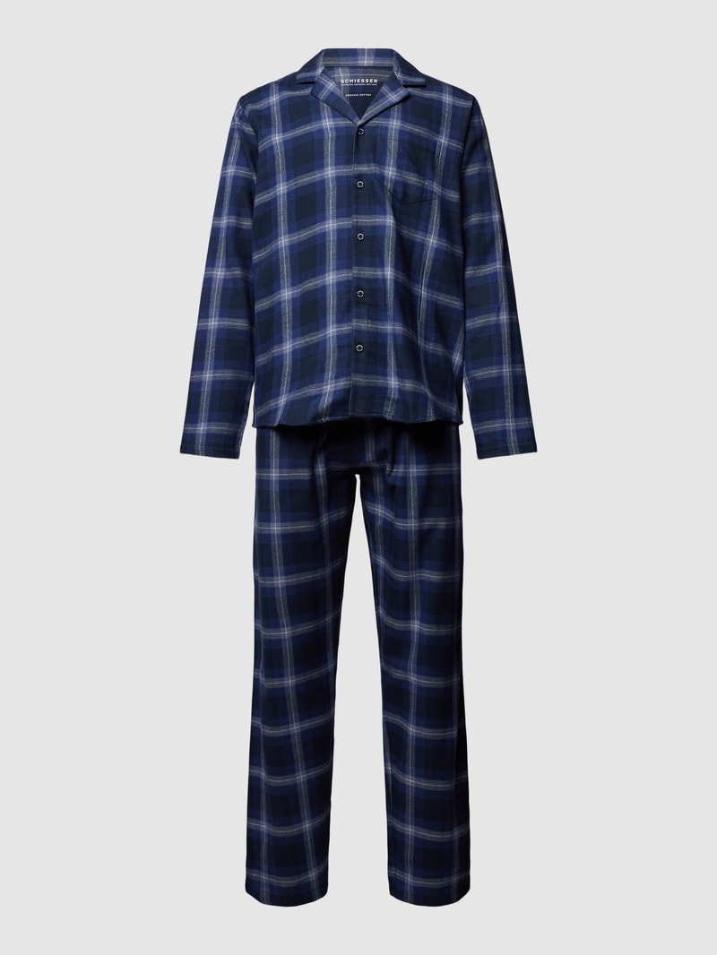 Pyjama mit Brusttasche in marineblau