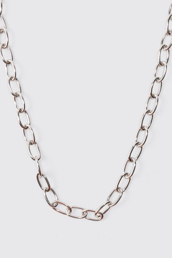 Kurze klobige Metall-Kette in Silber