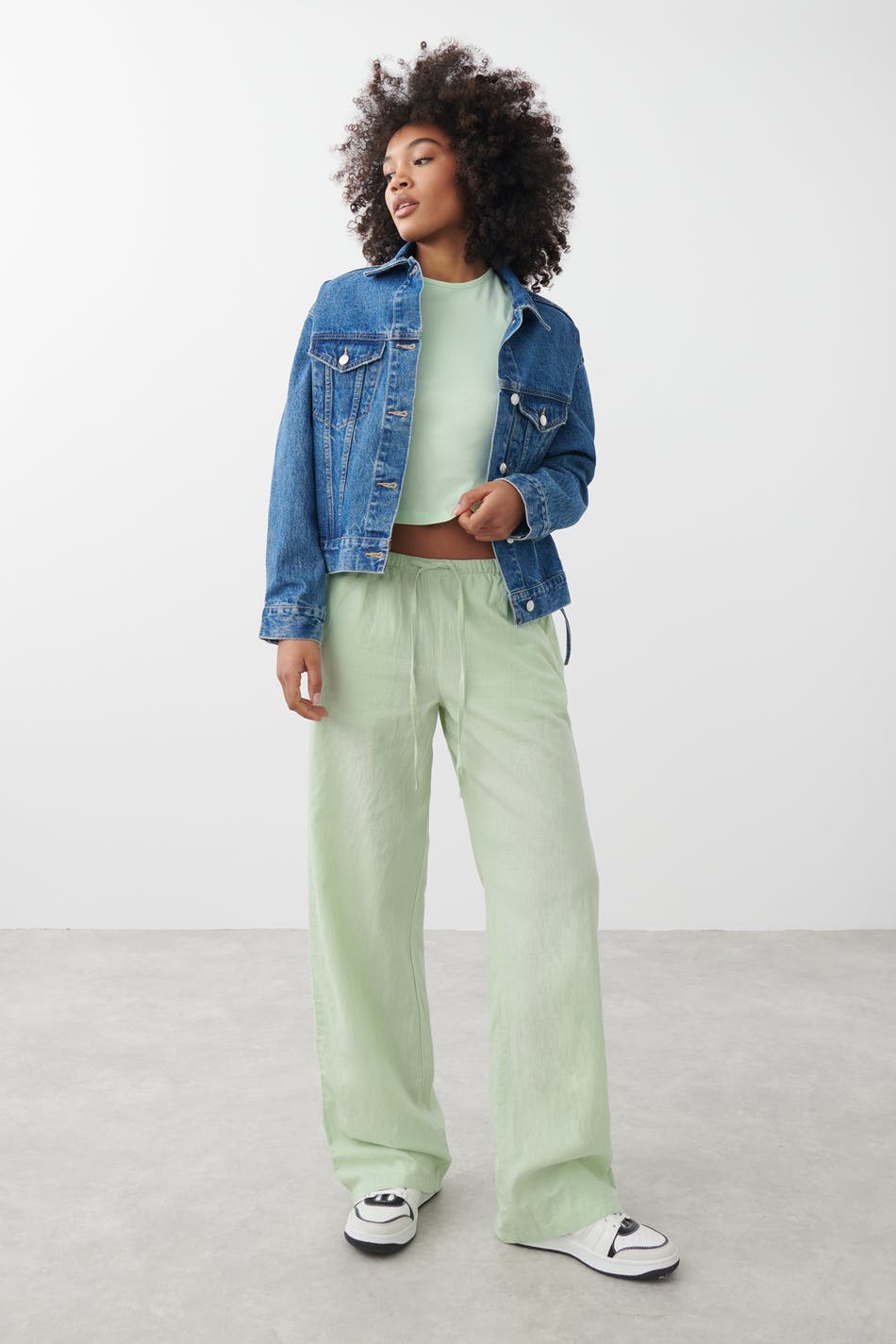 Linen blend trousers