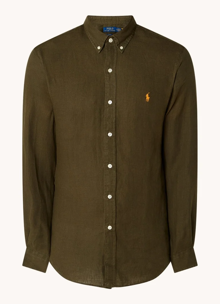 Ralph Lauren uska lanena košulja s logom