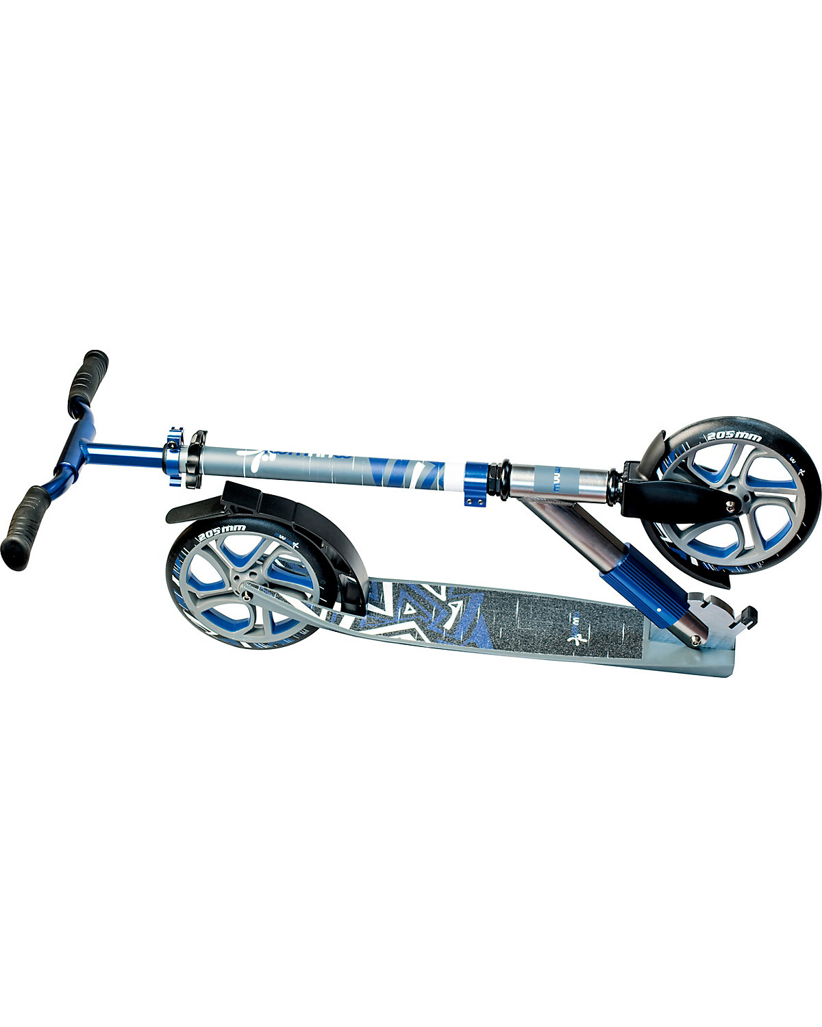 Aluminiumscooter Muuwmi Deluxe 205mm, grau-blau