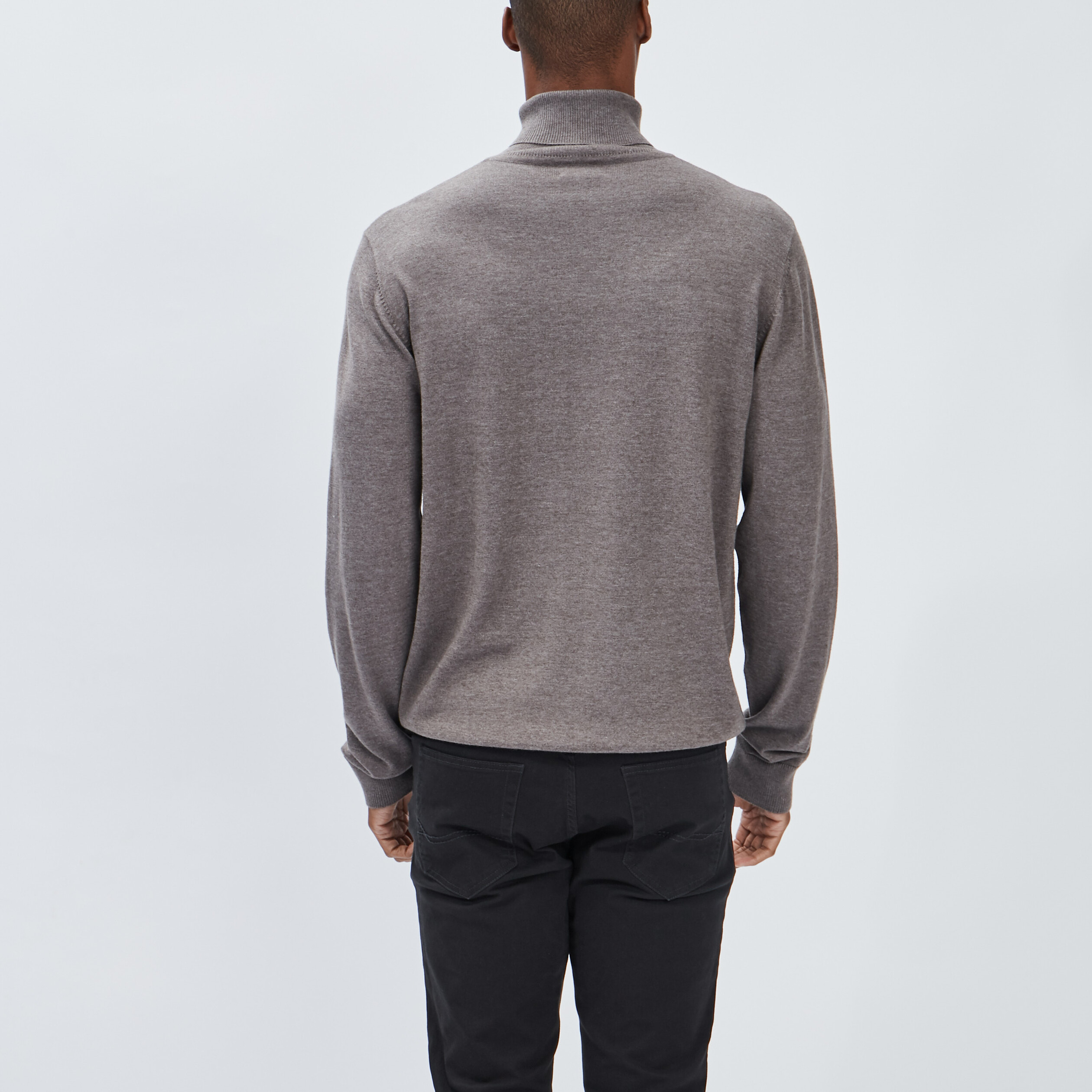 Pull avec col roulé taupe homme | La Halle