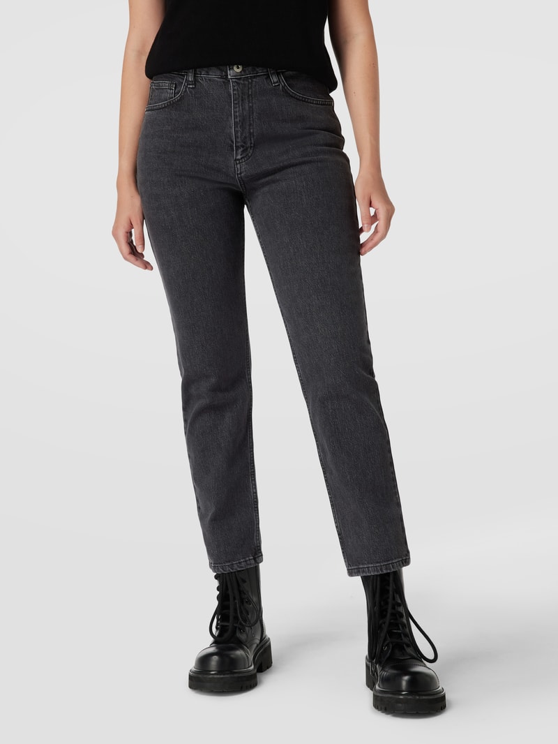 High Waist Jeans mit Stretch-Anteil in dunkelgrau