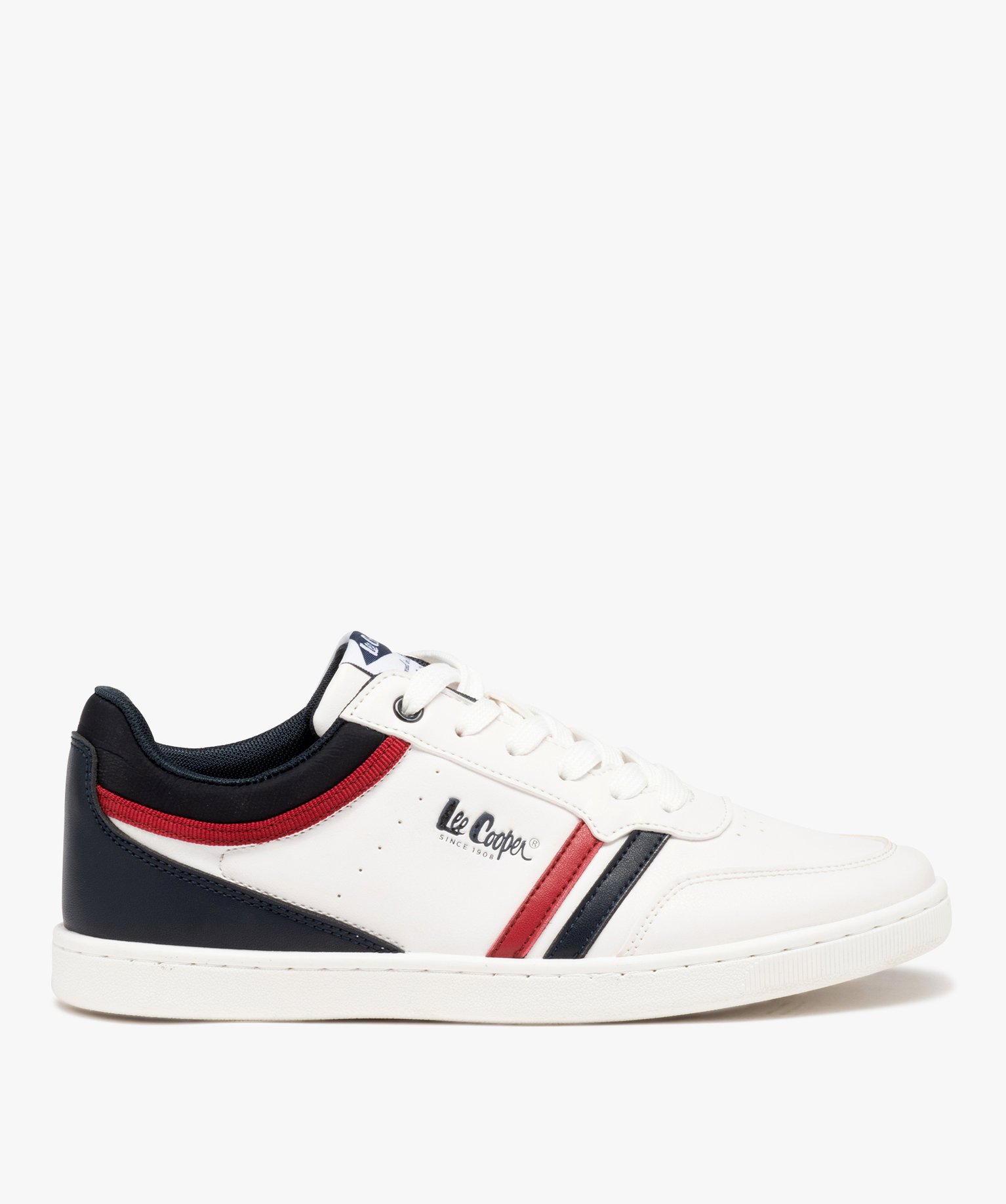 Baskets homme casual à bandes colorées - Lee Cooper blanc | GEMO