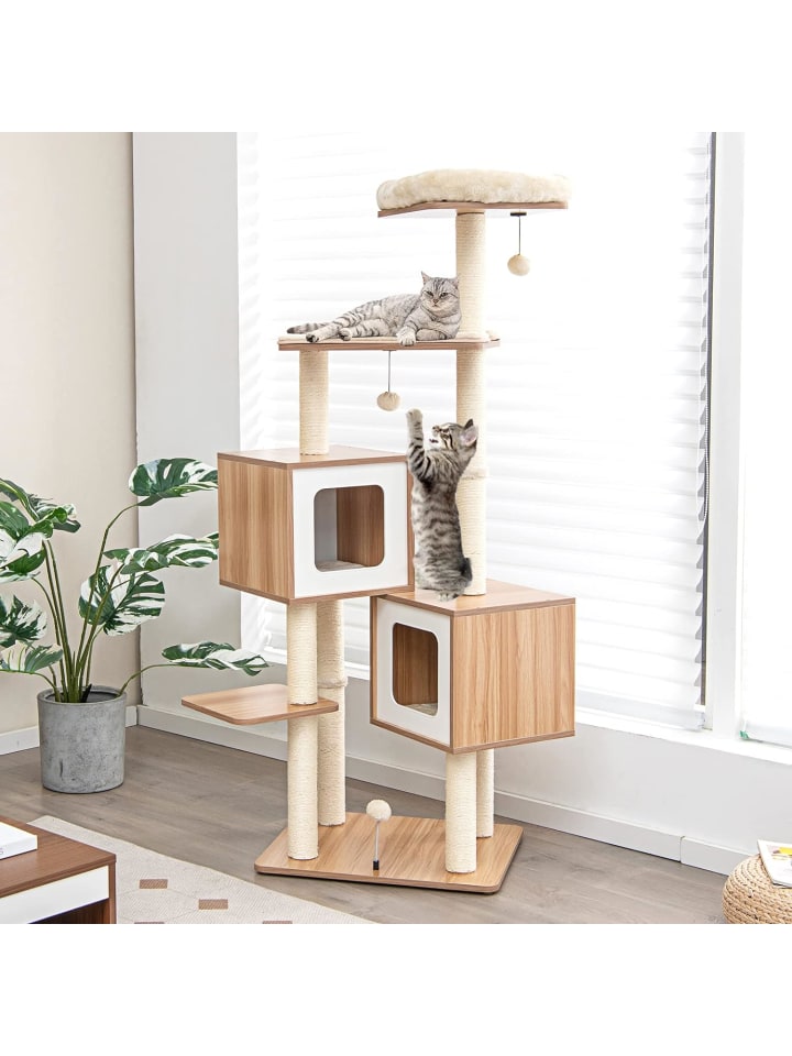 COSTWAY Kratzbaum 163 cm in Beige günstig kaufen 48 cm