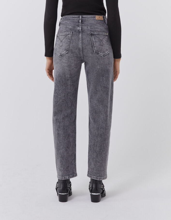 Jean slouchy en coton BCI gris longueur cropped femme