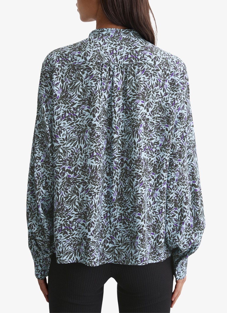 Marc O'Polo Denim Blouse with print and V-neck