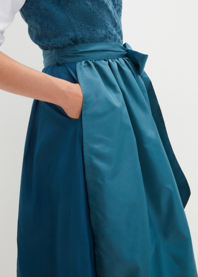 Dirndl mit Jacquardmuster und Schürze in Midilänge (2-tlg.Set)