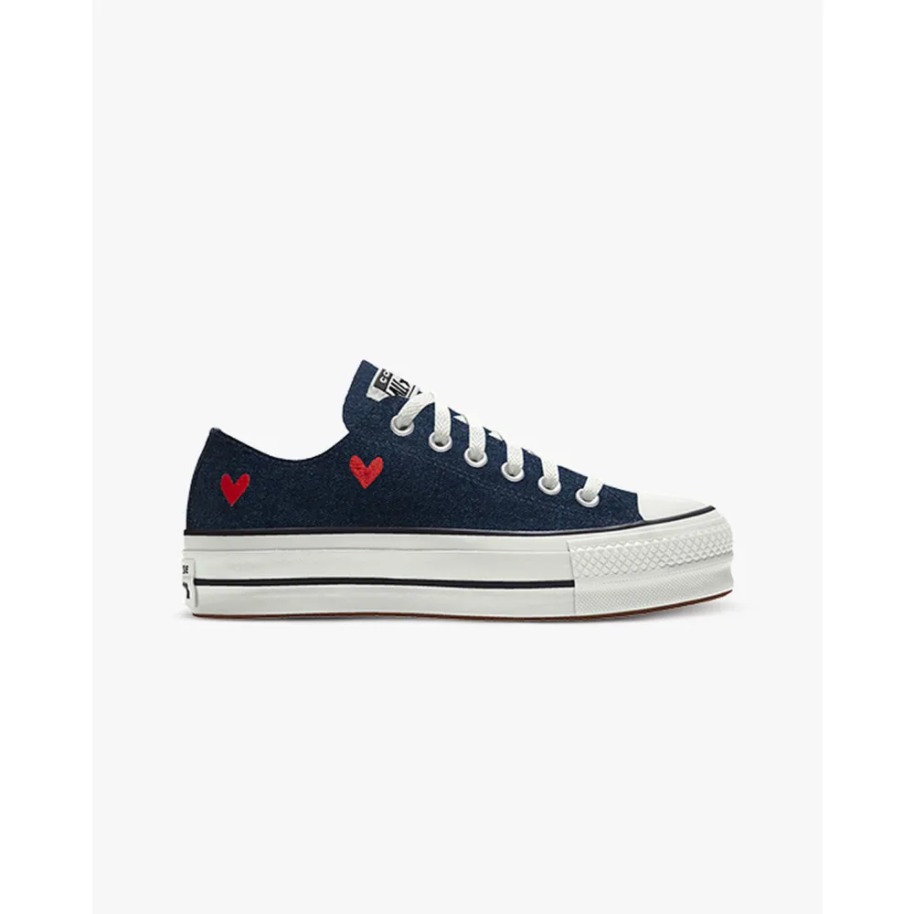 Converse Custom Chuck Taylor All Star Lift Platform Embroidery By You A03767CHO23_INDIGODENIM_HEARTS_CO / schwarz