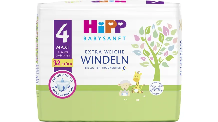 Hipp Babysanft Windeln Maxi4 Carry 32 St