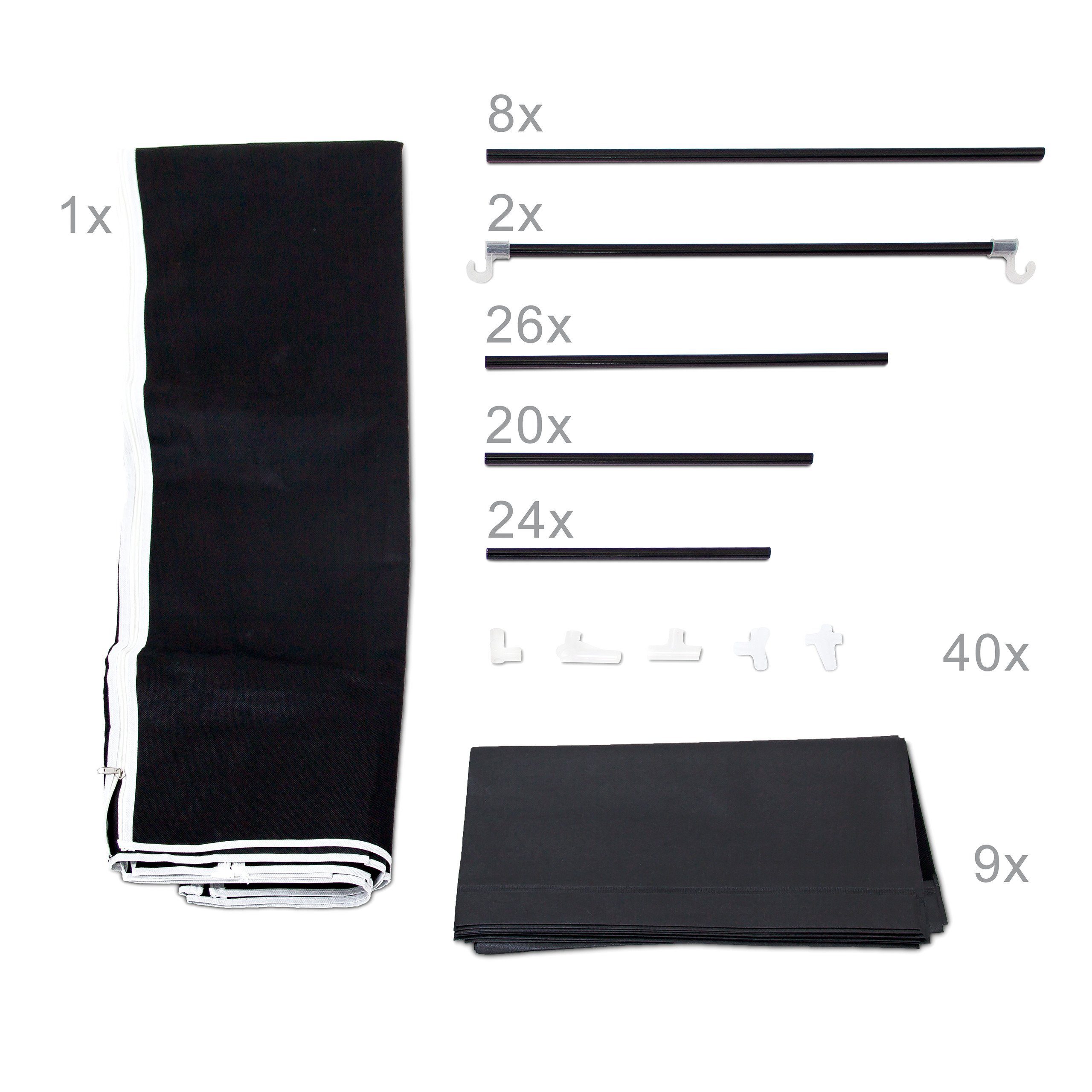 relaxdays Stoffschrank 1 x Stoffkleiderschrank XXL schwarz