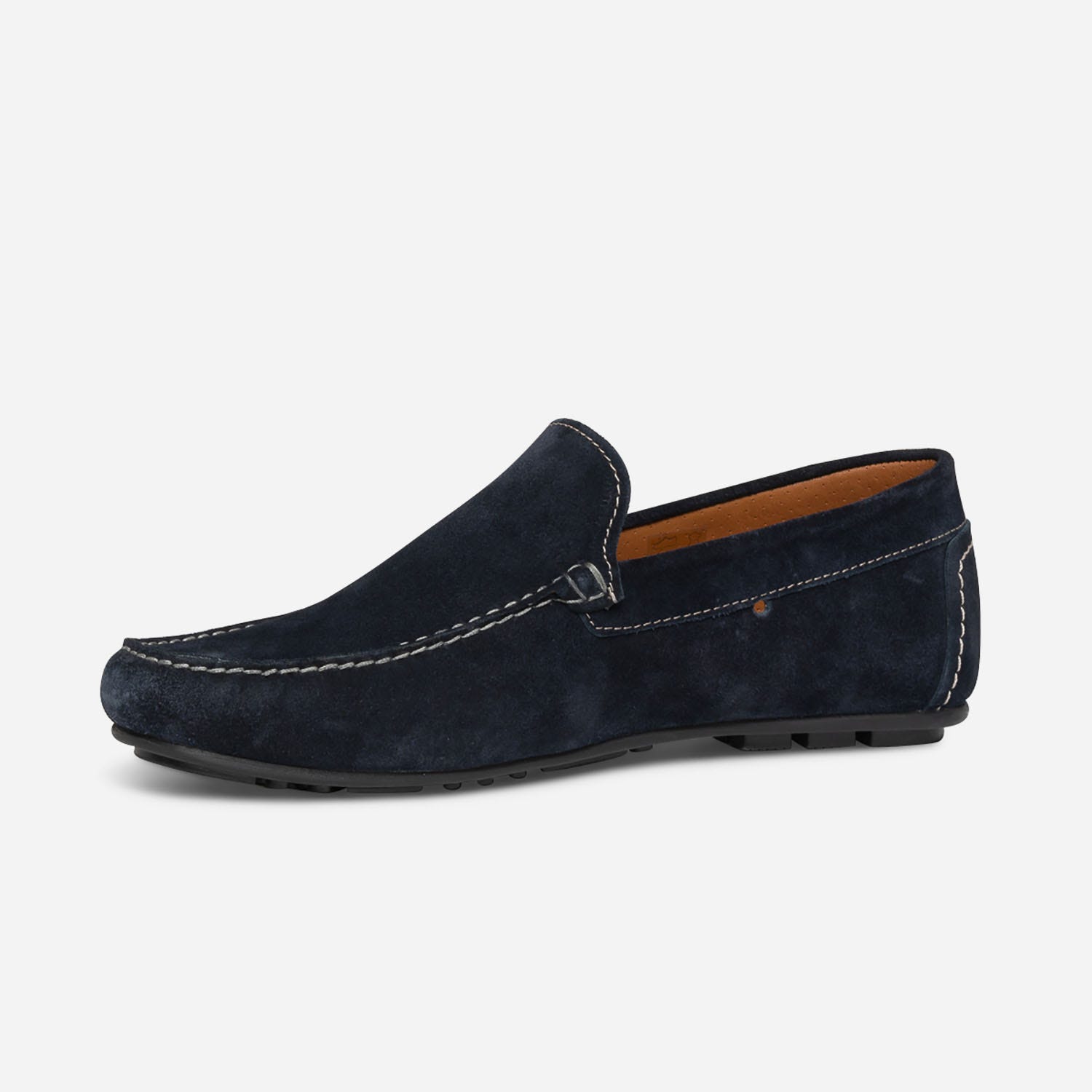 Mocassin bleu marine en cuir velours