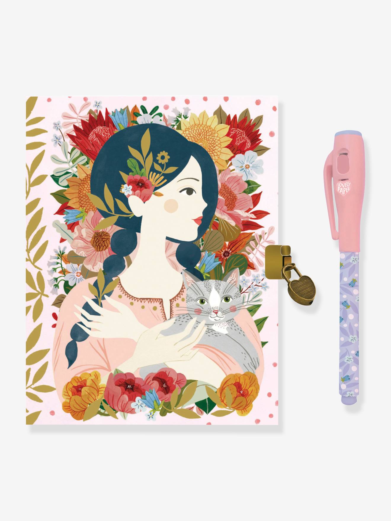 Carnet secret + feutre magique Oana DJECO rose