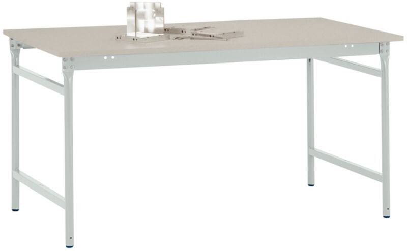 Manuflex Beistelltisch Basis Stationär Melamin Hellgrau 1.250 x 600 x 780 mm