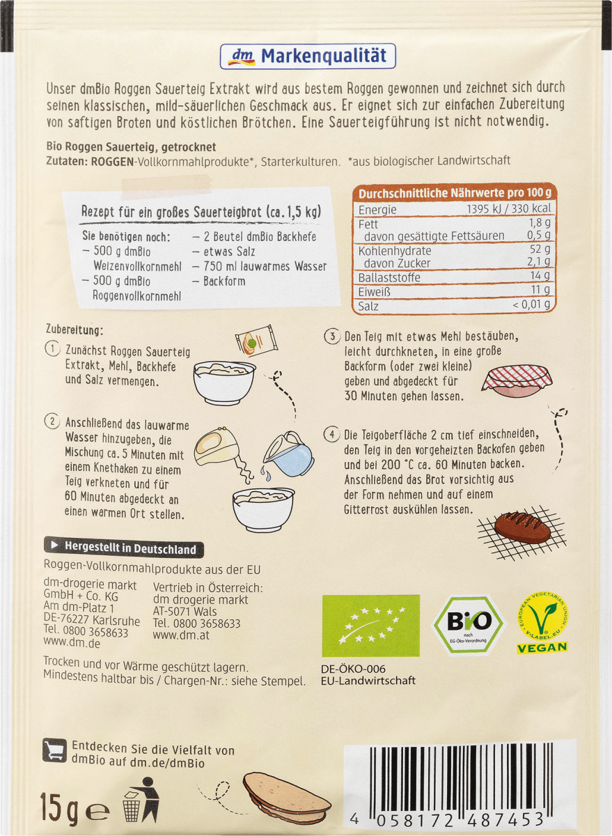 Roggen Sauerteig Extrakt, 15 g