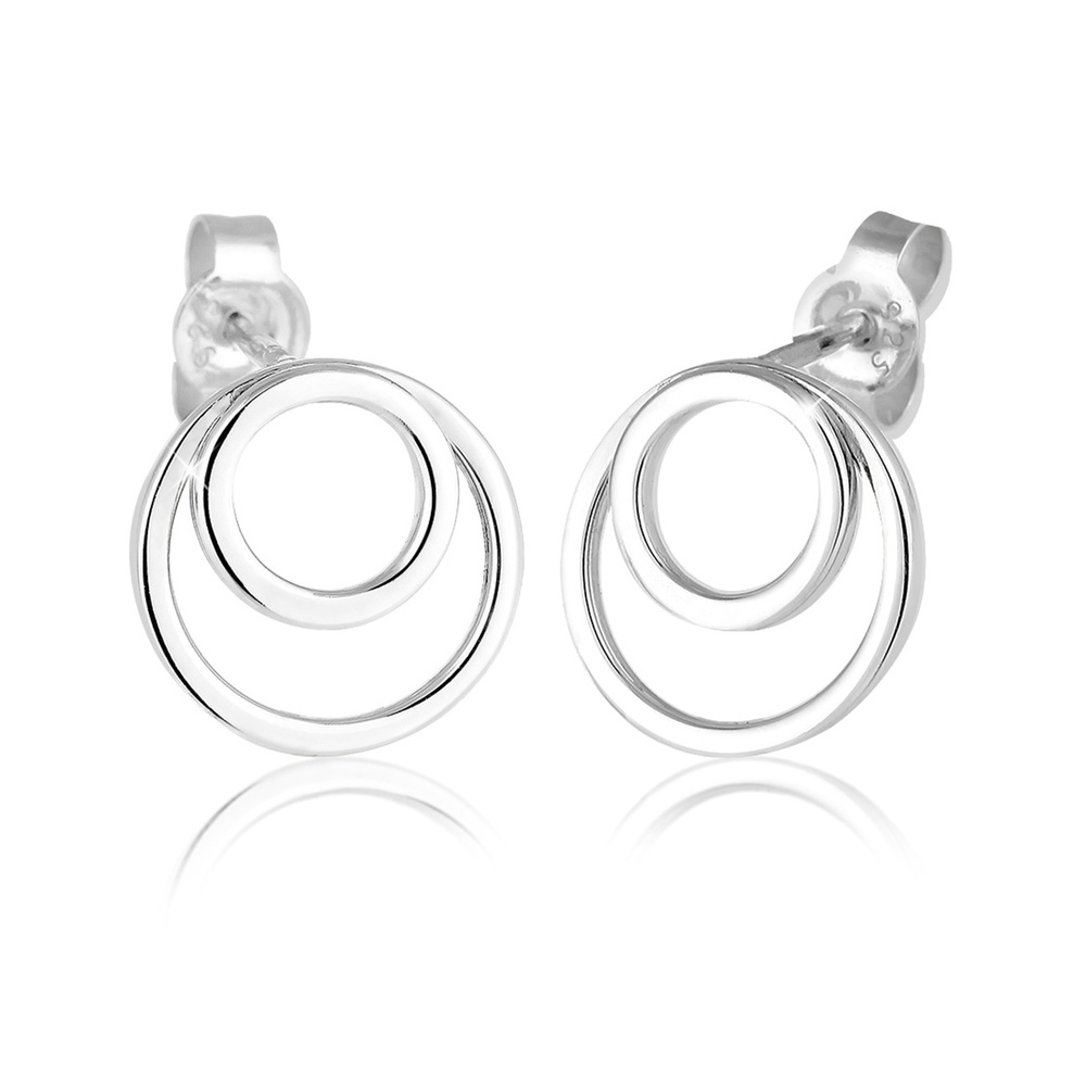 Elli Elli Boucles d'Oreilles Circulaires de base Geo Minimal Boucles d'Oreilles Femme  Boucles d'oreilles