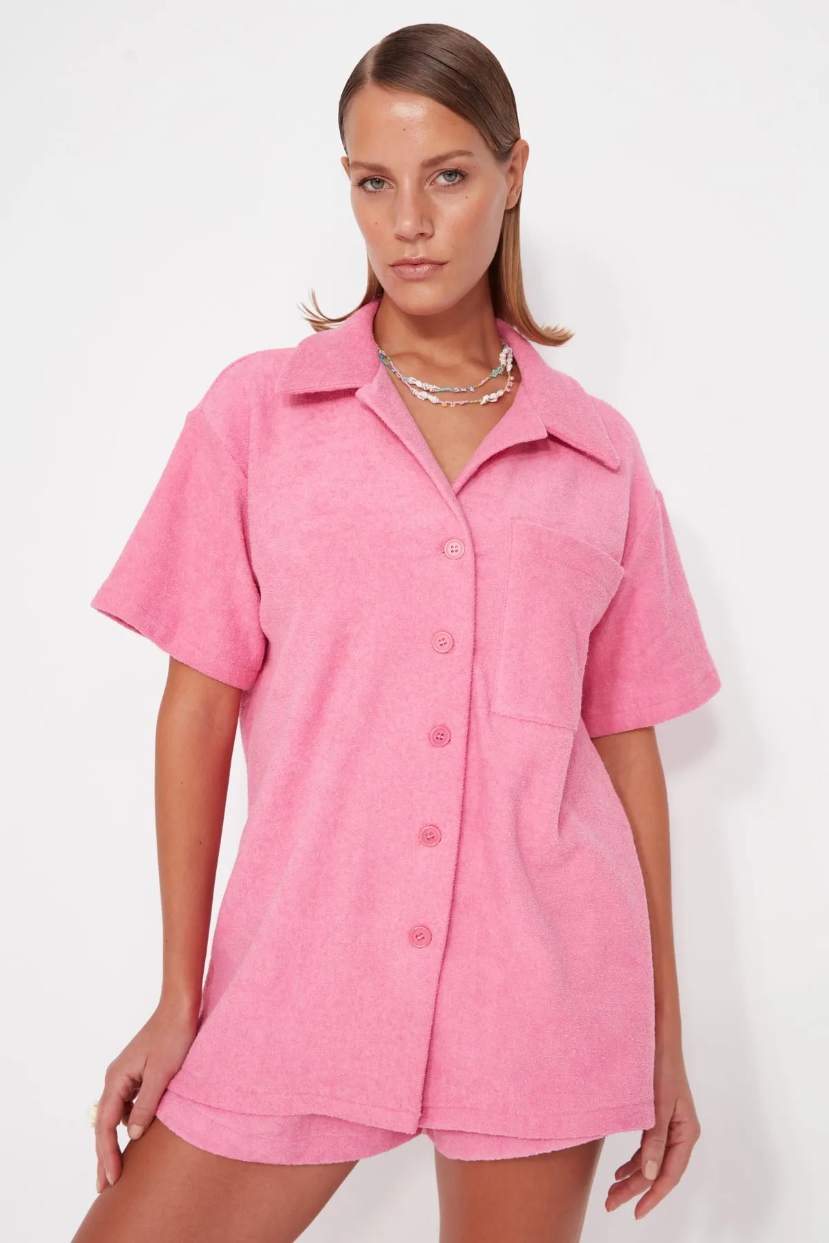 Trendyol Collection  Hemd - Rosa - Relaxed Fit
