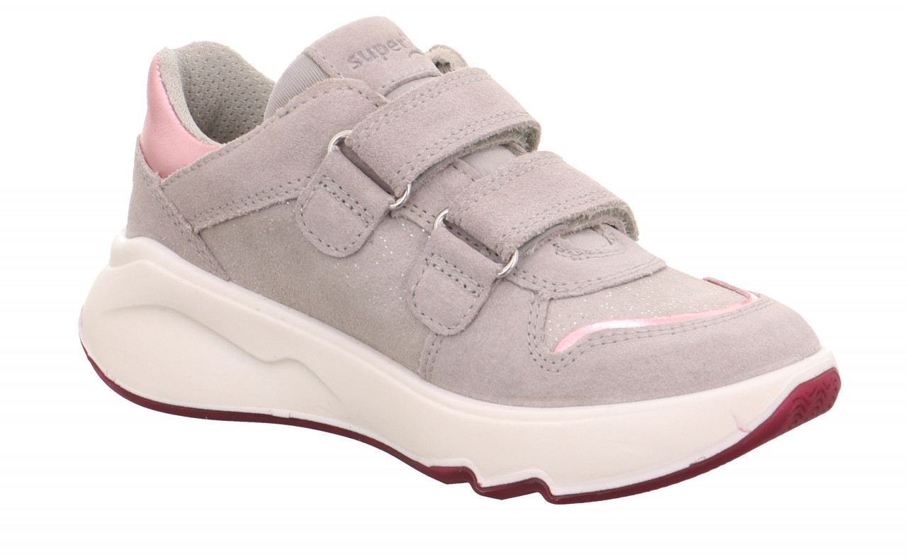 MELODY - Hellgrau/Rosa Sneaker low mit Klettverschluss