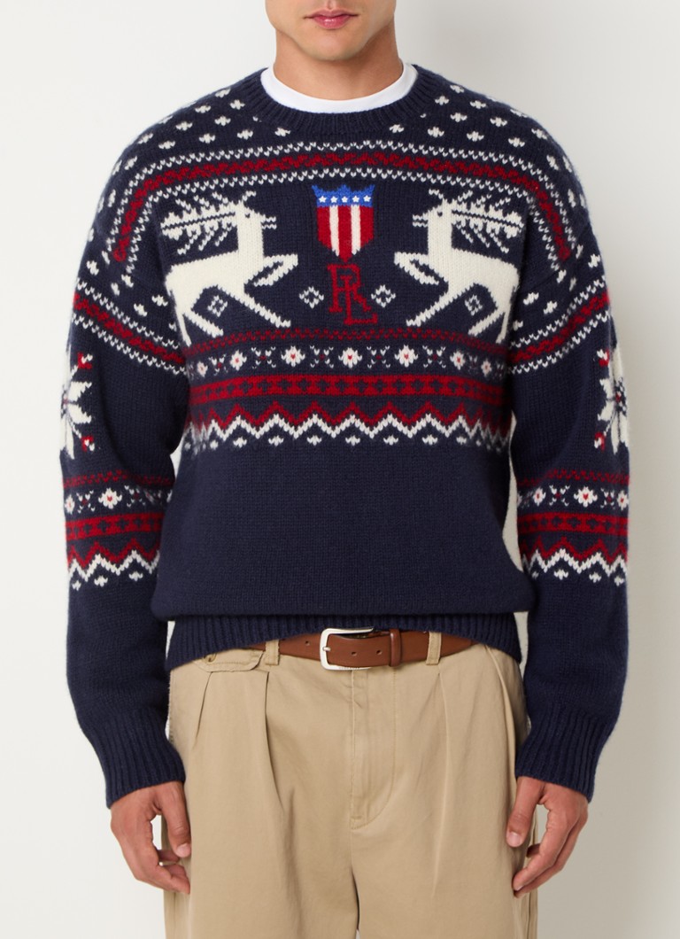Ralph Lauren Fine-knit wool pullover with knitted-in pattern