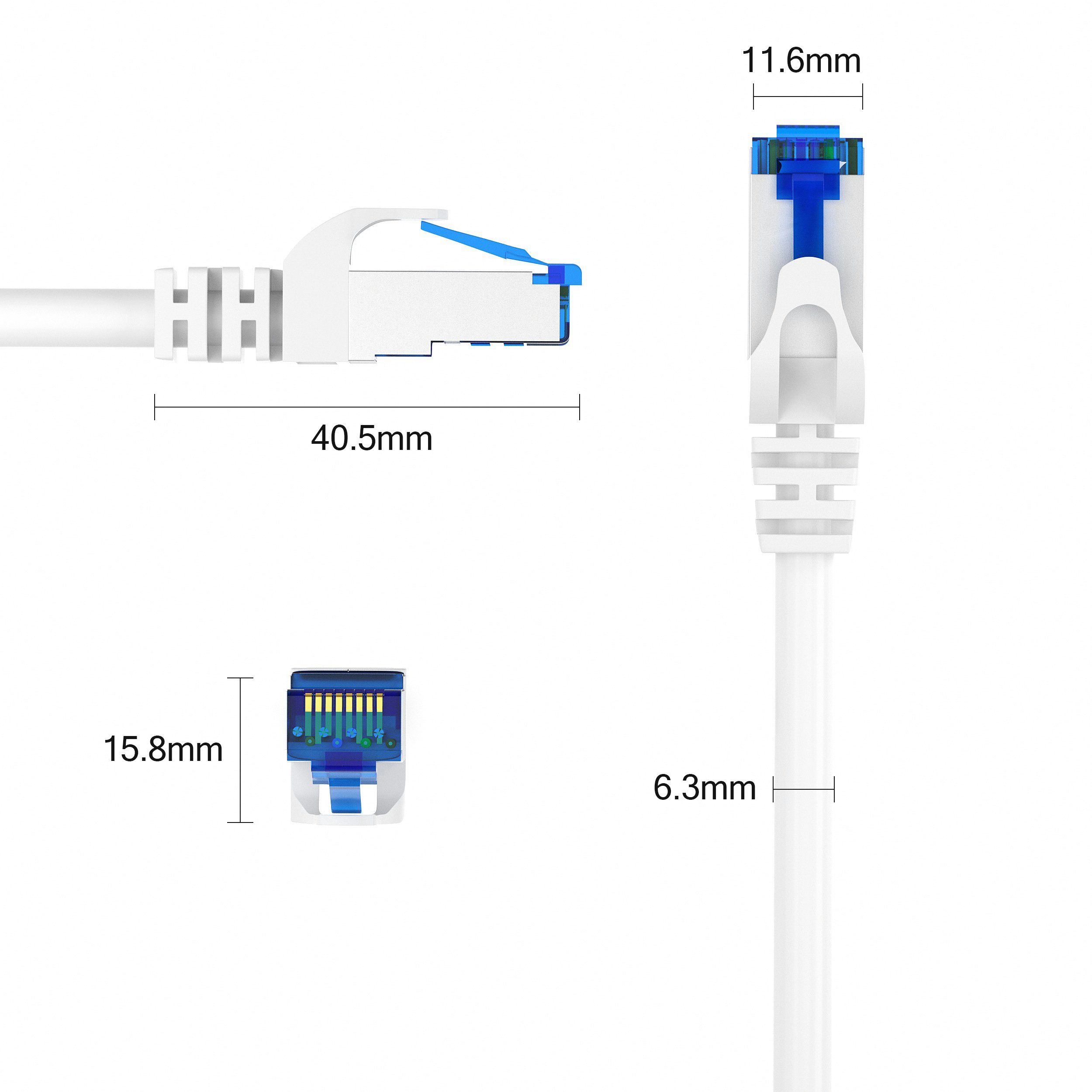 JAMEGA CAT 7 Patchkabel Ethernet RJ45 Netzwerkkabel Rohkabel LAN Kabel LAN-Kabel, CAT.7, RJ-45 Stecker (Ethernet) (25 cm)