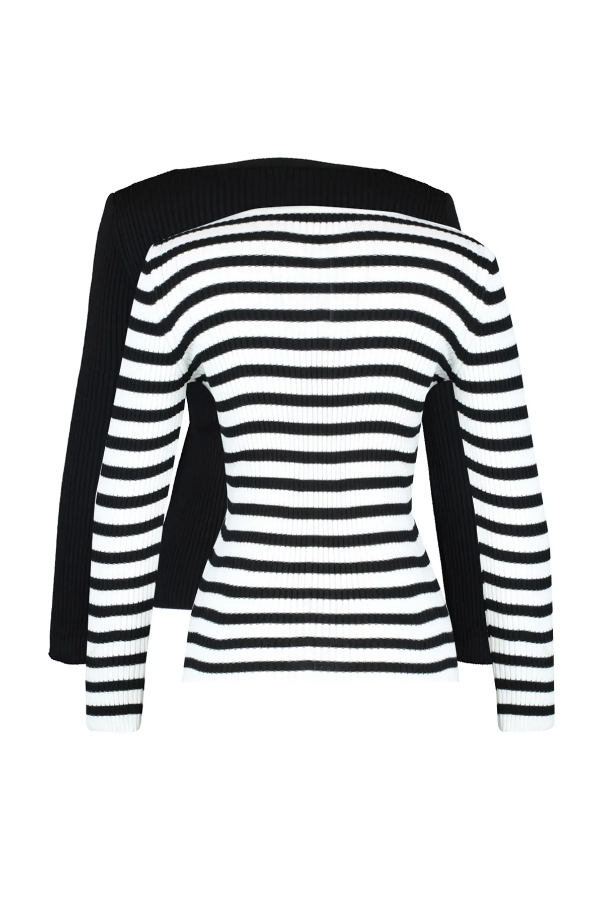 Trendyol Collection  Schwarz-mehrfarbige Strickpullover im Doppelpack TWOAW22KZ1766
