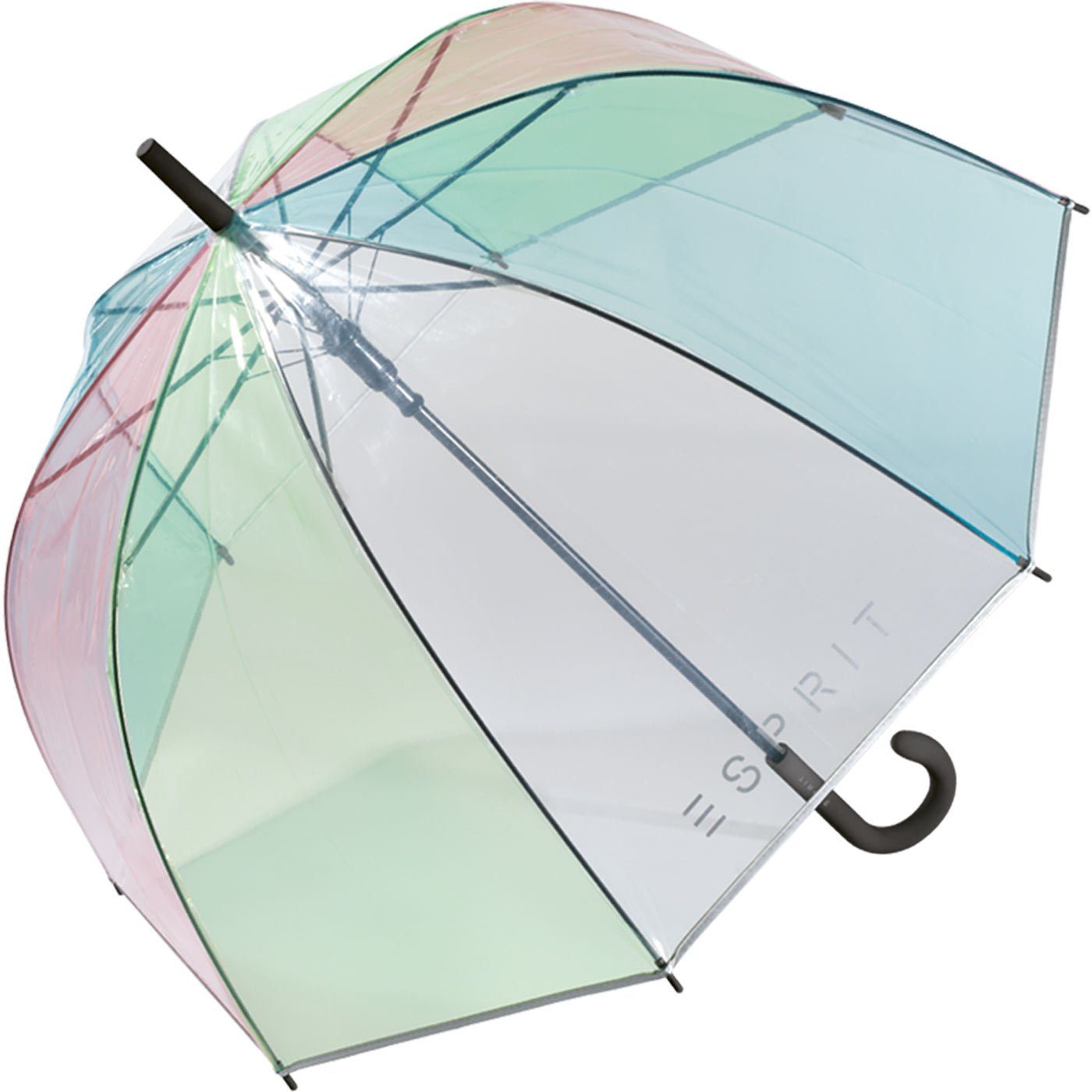Esprit Langregenschirm Glockenschirm mit Automatik transparent, durchsichtig