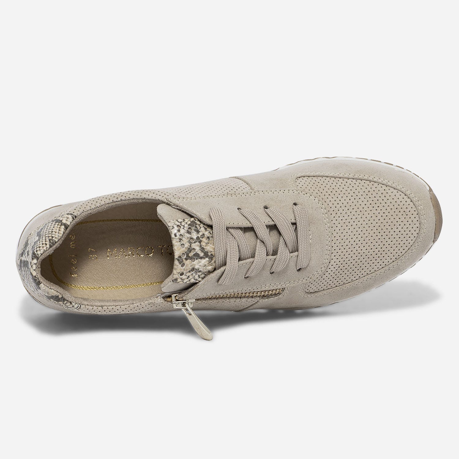Tennis MARCO TOZZI beige et imprimé python