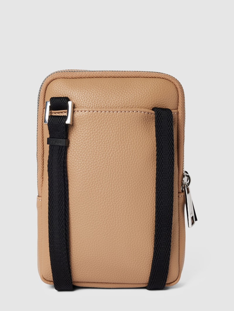 Umhängetasche mit Label-Details Modell 'Ray' in beige
