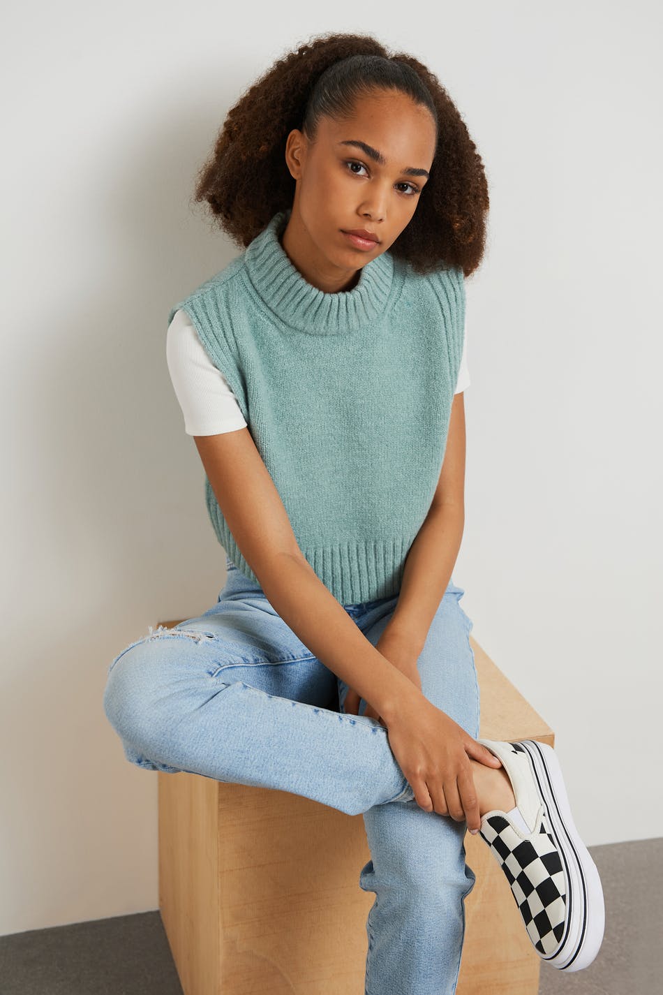 S knit polo vest