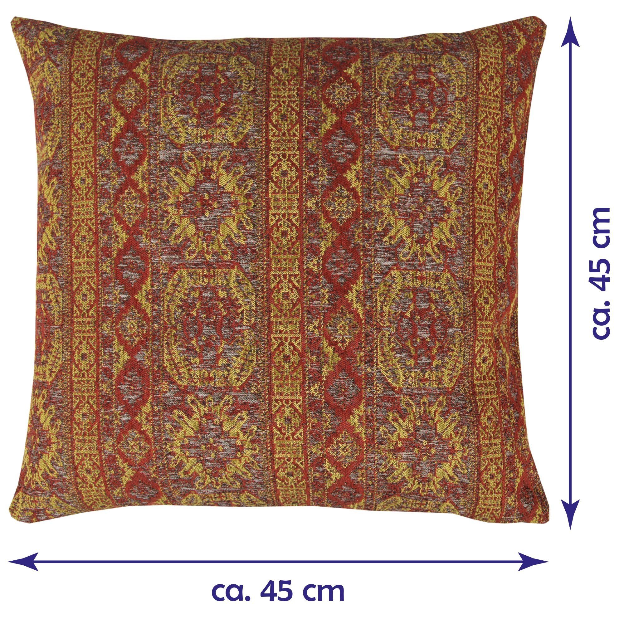 Kissenbezüge KHDK-05409, Bestlivings (1 Stück), Kissenhülle 45 x 45 cm (Marakesh Terracotta) - Bohemian Oriental Boho - Hochwertiger Kissenbezug mit Reißverschluss