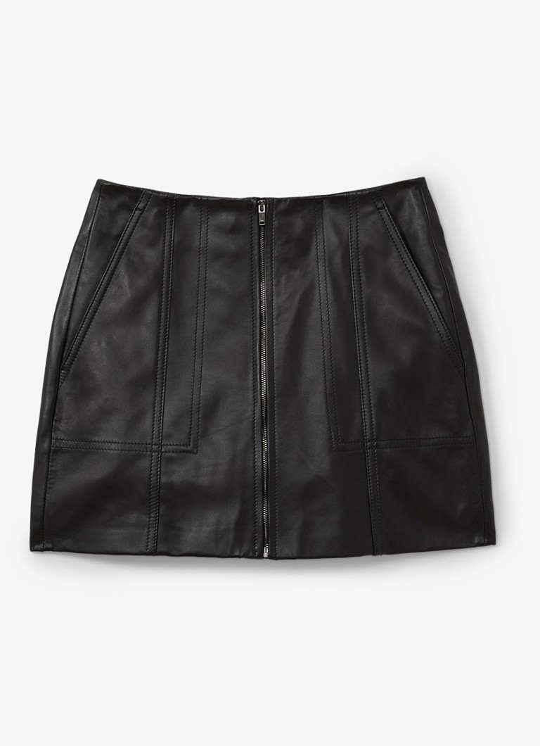 Reiss  Daria minirok van schapenleer met steekzakken