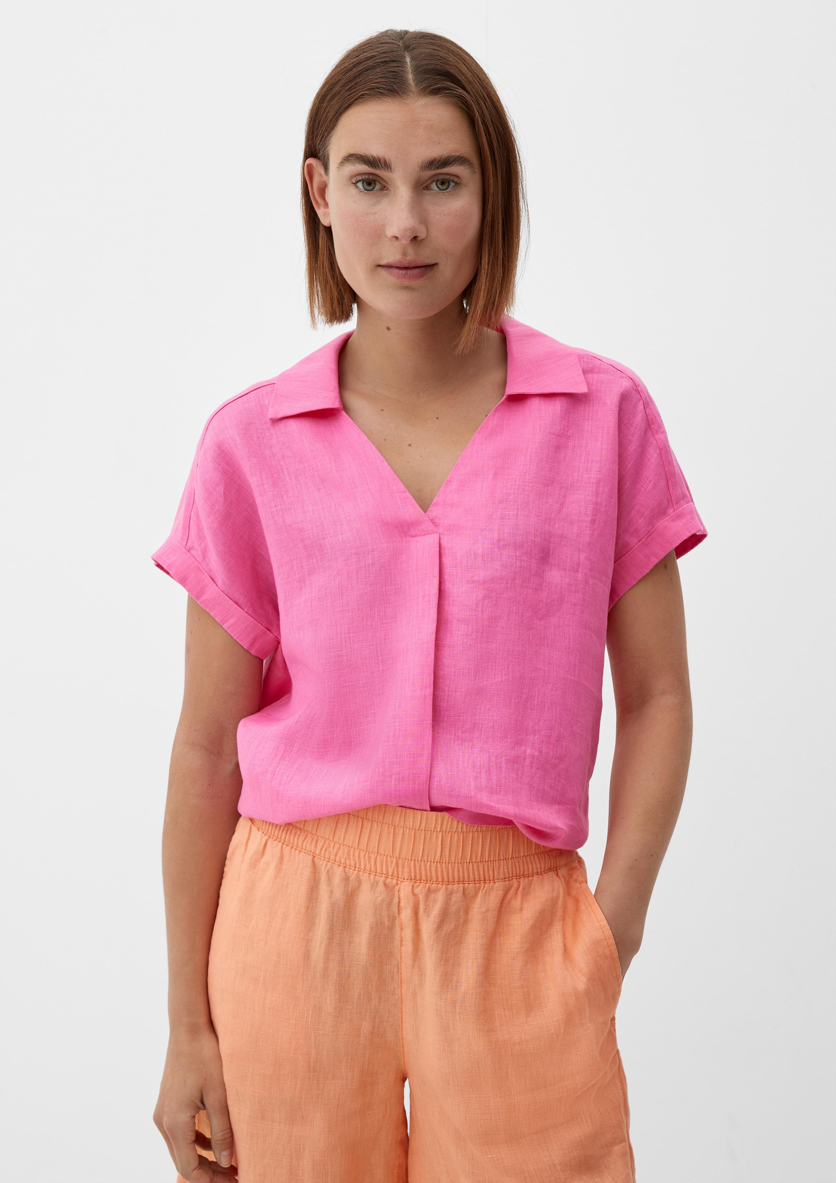 Blusenshirt mit Leinen-Front  2132144-4426