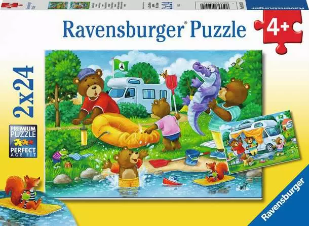 Kinderpuzzle ab 4 Jahren - Familie Bär geht campen - 24 Teile