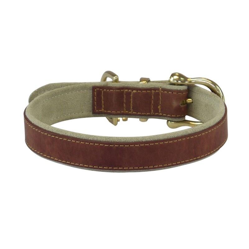 Happy House Hundehalsbänder Happy House Halsband Sattelleder Basic braun XXL