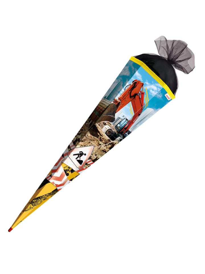 ROTH Schultüte groß Achtung Bagger 85 cm, Glanzfolie in Bunt günstig kaufen onesize