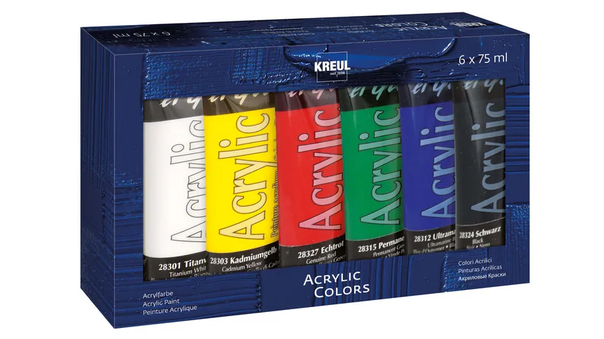 KREUL el Greco Acrylic Set 6 x 75 ml Tuben 450 ml