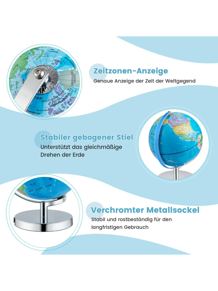 COSTWAY 3 in 1 Leuchtglobus in Blau günstig kaufen onesize