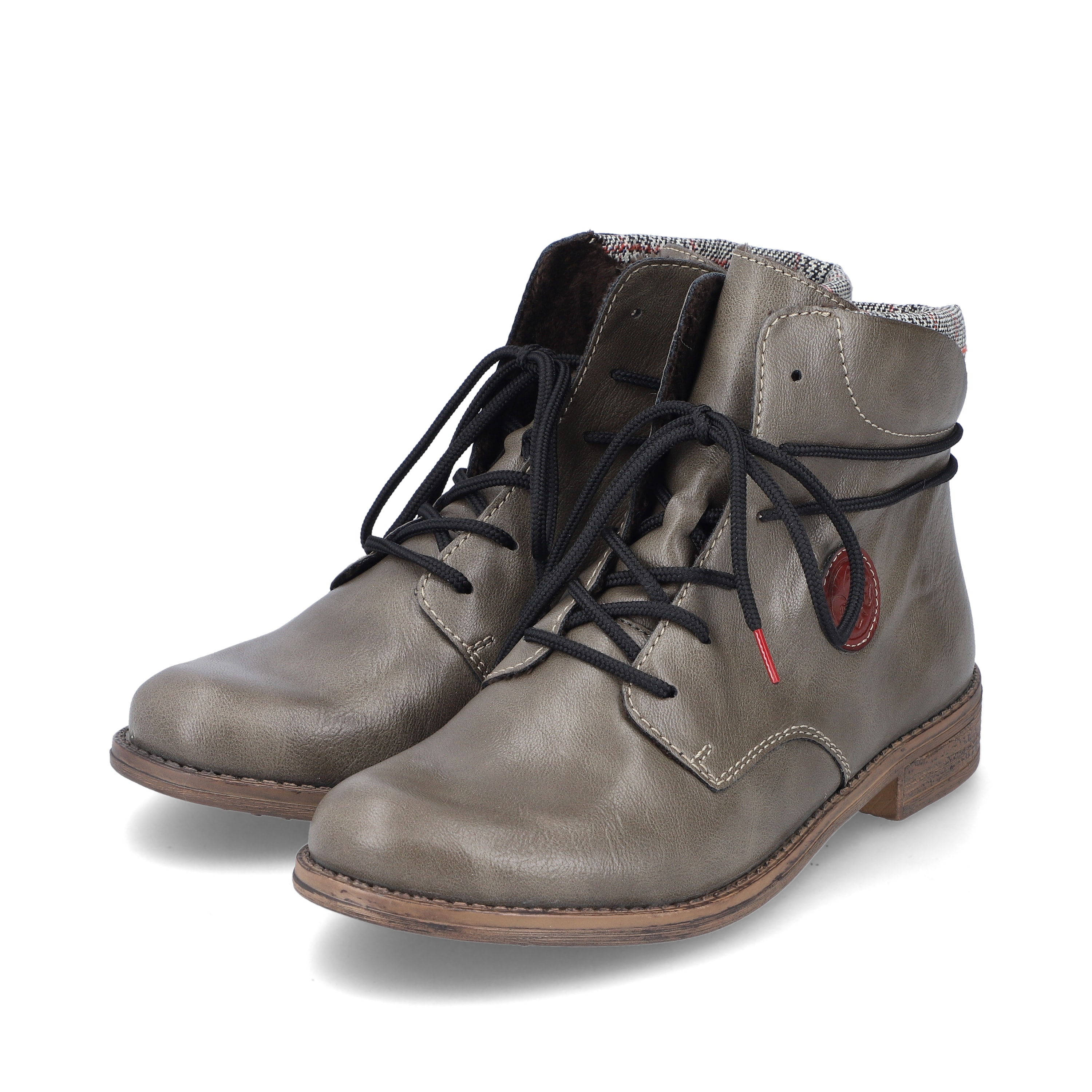Rieker Damen Schnürstiefel graugrün